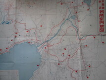 両面一枚刷◆大阪鉄道局・京阪神附近名所案内地図◆昭７文明開化鉄道省省線鉄道路線地図上方大阪京都神戸史跡名勝古写真古地図和本古書_画像2