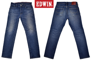 K-3986★美品★EDWIN Jerseys エドウィン ジャージーズ JMH03W★秋冬 裏起毛 ヴィンテージ加工 濃紺デニム ストレッチジーンズ Ｍ