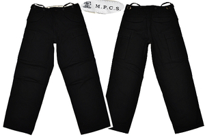 K-4034★美品★M.P.C.S. 株式会社イショナル 20285301★軍物 ミニタリー ワーク 日本製 ブラック黒色 ひざマチ 立体３D カーゴ パンツ 2