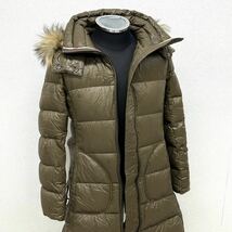 BURBERRY LONDON バーバリー ロンドン ナイロン ラクーンファー フード付き ダウンコート レディース FS066-800-78_画像7