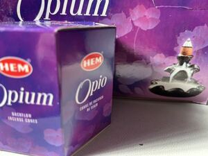 インドお香☆HEM ヘム　珍しいお香☆ 珍品バックフローコーン　　Opium オピウム　逆流コーン　40コーン