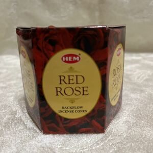 最安直☆インドお香☆HEM ヘム☆バックフローコーン　RED ROSEレッドローズ　逆流コーン