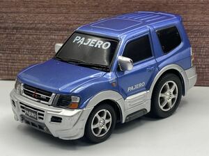 即決有★プルバックカー 三菱 MITSUBISHI パジェロ エクシード PAJERO EXCEED 青 水色 シルバー ツートン★ミニカー