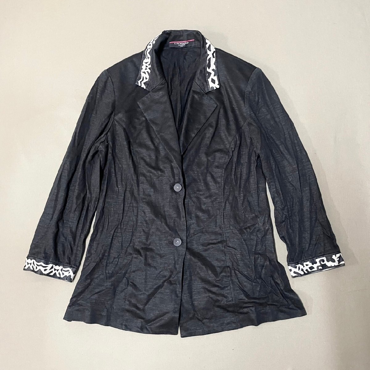 信用 457 LEONARD レオナール ジャケット 13 カシミヤ ミンクファー