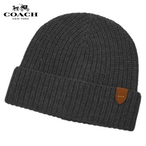 ◆値下げしました!!◆新品/正規品◆【COACH★86553-CHR】コーチ ニット 帽子 ウール チャコール ユニセックスモデル 定価29,700円 即決!!