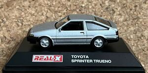 ◇ヨーデル リアルX トヨタ スプリンター トレノ AE86 シルバー ミニカー 中古 1/72 スケール 旧車