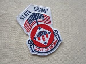 STATE CHAMP USSSA ソフトボール ワッペン/パッチ 企業 スポーツ 野球 刺繍 USA 古着 アメリカ アメカジ 442