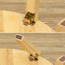 折脚70丸座卓ローテーブルちゃぶ台天然木sakabewr70-色はDBRダークブラウンでお届けします。_画像4