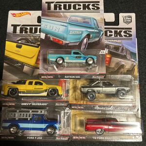 ★Hot Wheels TRUCKS 5台セット★SUBARU BRAT FORD RANCHERO F250 CHEVY SILVERADO DATSUN 620 トラックス