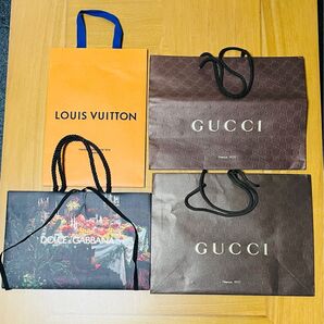 GUCCI,LOUIS VUITTON,D&Gショップ紙袋4点セット