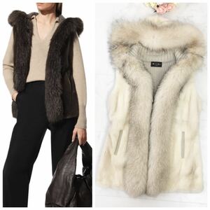  beautiful goods Loro Piana Loro Piana mink cashmere fur the best gilet free shipping 