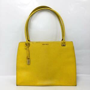 □NINA RICCI トートバッグ 黄色 ニナリッチ レディース レザー 肩掛け 複数落札同梱OK B230119-302