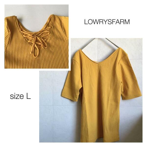 Lowrys farm イエローカットソー　半袖　2365