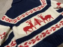 美品 カナダ製 CANADIAN SWEATER カナディアンセーター トナカイ柄 カウチンセーター_画像4