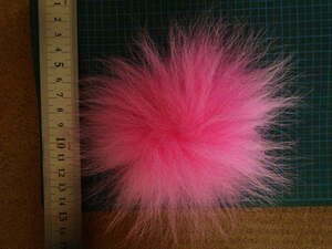 afd622 FOX (arctic fox) tail　フォックステール　ダイド　ピンク　 Mパック