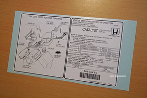 USアキュラ純正 1996 ’96 ACURA NSX エミッション ラベル USDM北米JDM HONDA ホンダ NA1 VTEC C30A