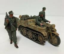 ☆完成品☆ タミヤ 1/35 ドイツ Sd.Kfz.2 ケッテンクラート中期型　w/歩兵フィギュア_画像3