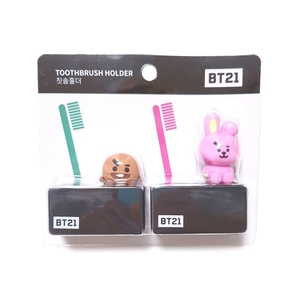 BT21公式 COOKY.SHOOKY 歯ブラシホルダー セット 防弾少年団 BTS クッキー ジョングク シュキ シュガ ユンギ SUGA プレゼントにも!!歯磨き