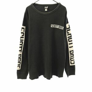 ショットエヌワイシー ロゴプリント 長袖 Tシャツ L グレー Schott N.Y.C メンズ 230125