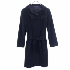  Vivienne Tam alpaca wool Blend coat 0 black VIVIENNE TAM waist ribbon lady's 230130