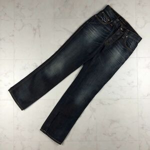 美品 Nudie Jeans ヌーディージーンズ ストレート デニムパンツ ジーンズ ボトムス メンズ インディゴ サイズW28L30*WB470