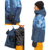 ○ QUIKSILVER MISSION PRINTED BLOCK YOUTH JKT BSN2 150 子供用 キッズ ジュニア スノーボード スキー ジャケット JACKET 22-23_画像3