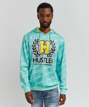 BG58)REASON CLOTHING HUSTLER AOP EMBLEM プルオーバーパーカー/HS22-16/S/USサイズ/リーズンクロージング_画像3