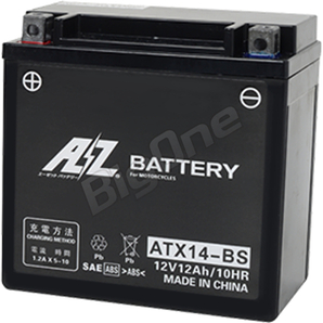 AZバッテリー 充電済 ZRX1100 ZZ-R1100 ZZ-R1200 1400GTR ZZR1400 XJR1200 ATX14-BS 互換 YTX14-BS FTX14-BS FTZ14-BS DYTX14-BS RBTX14-BSの画像1
