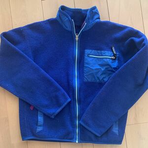 【patagonia】パタゴニア フリースジャケット USA製　アウトドア キッズ10 90年代 シンチラ 古着 メンズXS相当 ビンテージ ブルー