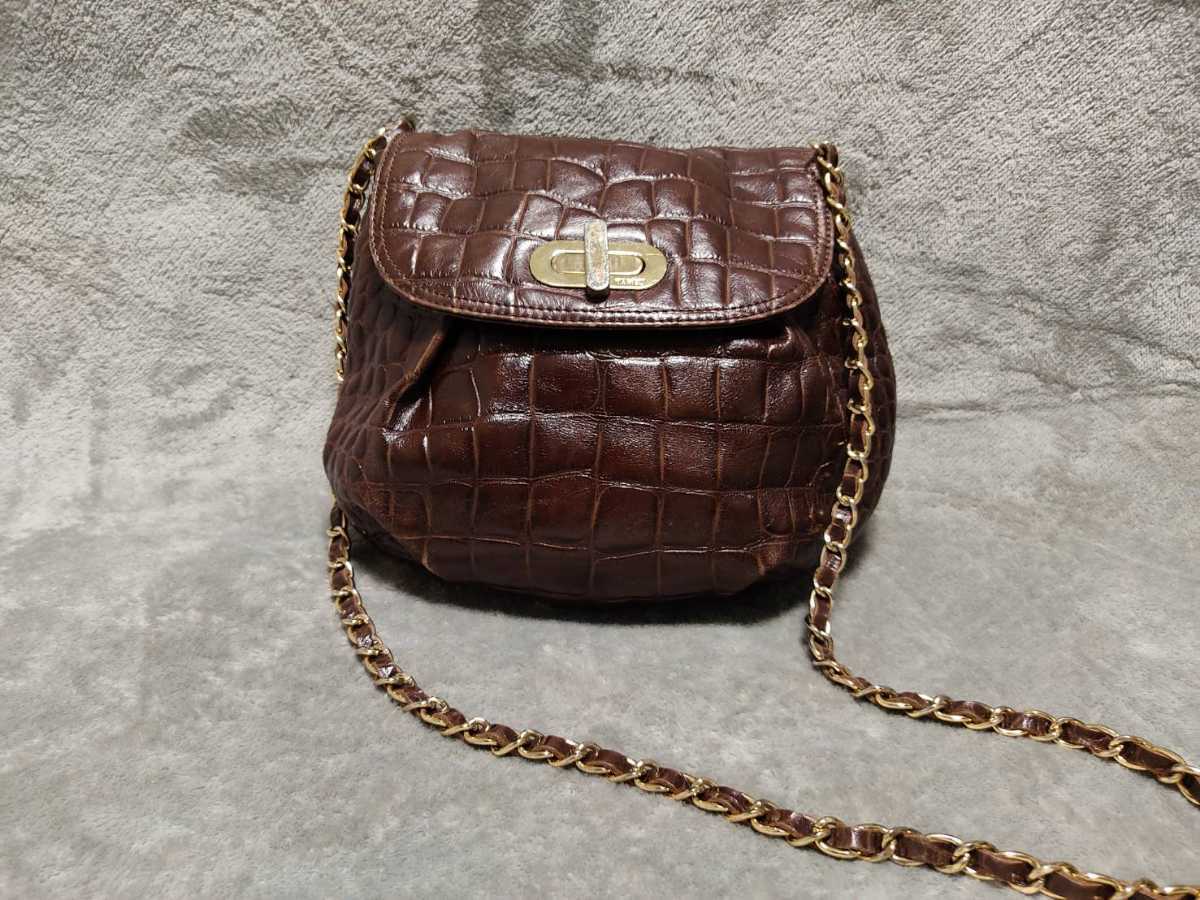 jollibors pelletterie 伊製 クロコダイルレザーショルダー
