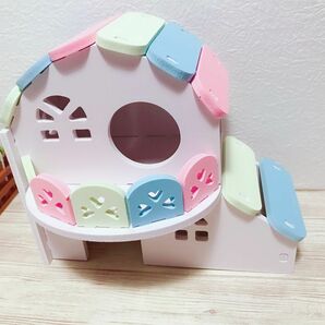 ハムスターペットラットマウスねずみ小動物用ハウス2階家小屋巣箱おもちゃ遊具おうち
