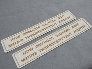 US Toyota original security sticker caution label ①USDM//