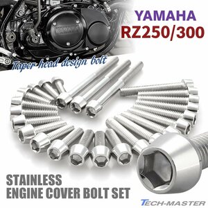 RZ250 RZ350 エンジンカバー クランクケース ボルト 25本セット ステンレス製 テーパーヘッド ヤマハ車用 シルバーカラー TB7183