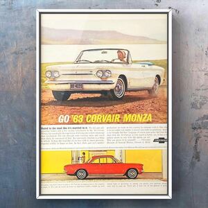 当時物 1963 USA Chevrolet Corvair Monza 広告 / カタログ B4A3 シボレー コルベアー モンザ コルベア モンツァ コルヴェア 63 中古