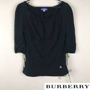 美品 BURBERRY BLUE LABEL 7分袖カットソー ブラック サイズ38 返品可能 送料無料
