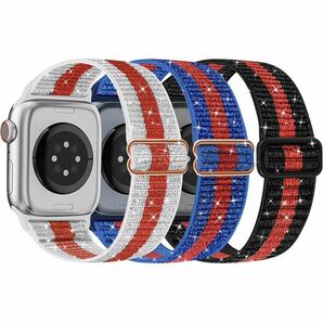 アップルウォッチバンド ナイロン弾性ベルト　Apple Watch バンド42/44/45mm 3本セット　セール価格