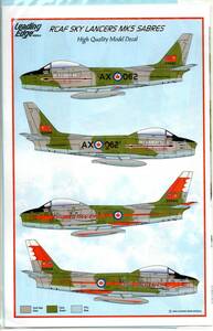 1/48Leading Edge models リーディングエッジデカール LE48-65 RCAF Sky Lancers Mk5 Sabres