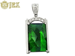 Green Tourmaline Pt900グリーントルマリン ダイヤモンドペントップ NO.127447