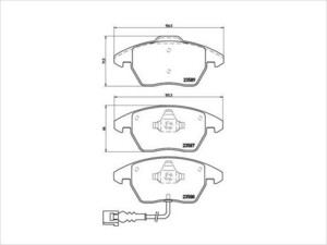 P85075N：VW アウディ フロントブレーキパッド 低ダスト BREMBO 新品 ゴルフ5 1KAXX ゴルフ6 1KCAX A3 8PCAX 5K0698151 3C0698151D