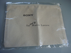 ◆ SONY and by for Music Lovers ソニー 非売品 キャンパスポーチ 未使用 横23×縦17cm カセットテープやモバイル収納に 定形外200円発送