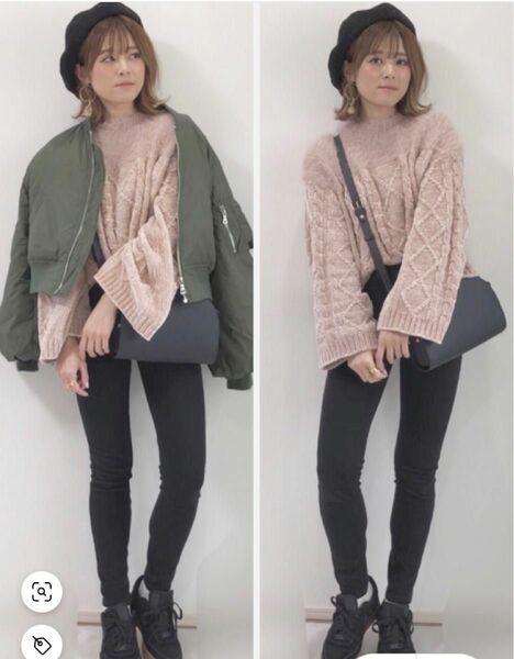 アメリヴィンテージTWO YARN CABLE KNIT TOP ニット