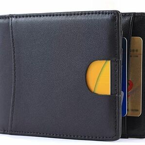 財布 二つ折り 薄型 マネークリップ メンズ 本革 シンプル 札入れ カード収納 折りたたみ財布