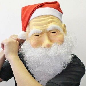 夢みるサンタ クリスマス サンタ帽 半面マスク サンタ 帽子 お面 マスク