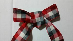  wire ribbon red check selling by the piece width 38mm 1m