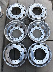  free shipping ALUX FORGED aluminium wheel ISO 22.5×8.25 165 10 hole grinding ending 6 pcs set 