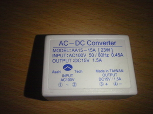A026-1-1 ASAHI Tech製AC-DCコンバータ　AA15-15A[23W]
