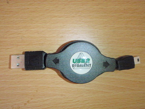 D009-01 Digilent製自動巻取りUSBケーブル　USB　2