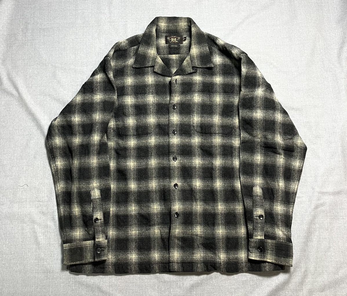 極美品】RRL 25周年記念 オンブレチェック オープンカラーシャツ