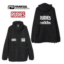 春向け REVERSAL × RUDIES■送料込■限定コラボ ナイロンアノラックパーカー 黒L■リバーサル ルーディーズ ジャケット 10feet 音楽_画像1