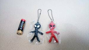 ALIEN figure key ring / Alien figure * key holder black (black)* red (red) 2 kind * perhaps made of metal (metallic) unopened * unused 